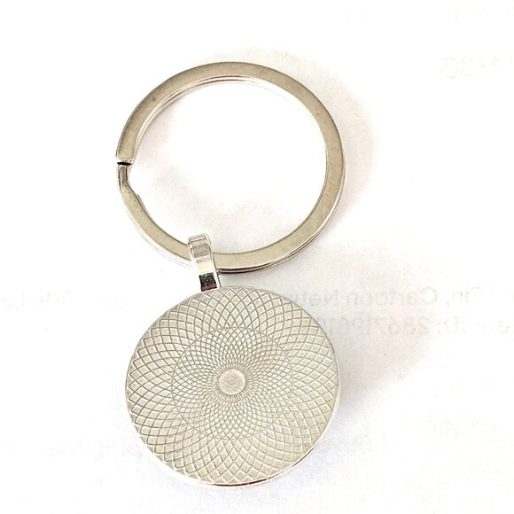 Vintage Steam Train Keychain Glass Dome Railway Engine Locomotive Key Ring Gift - Picture 3 of 3